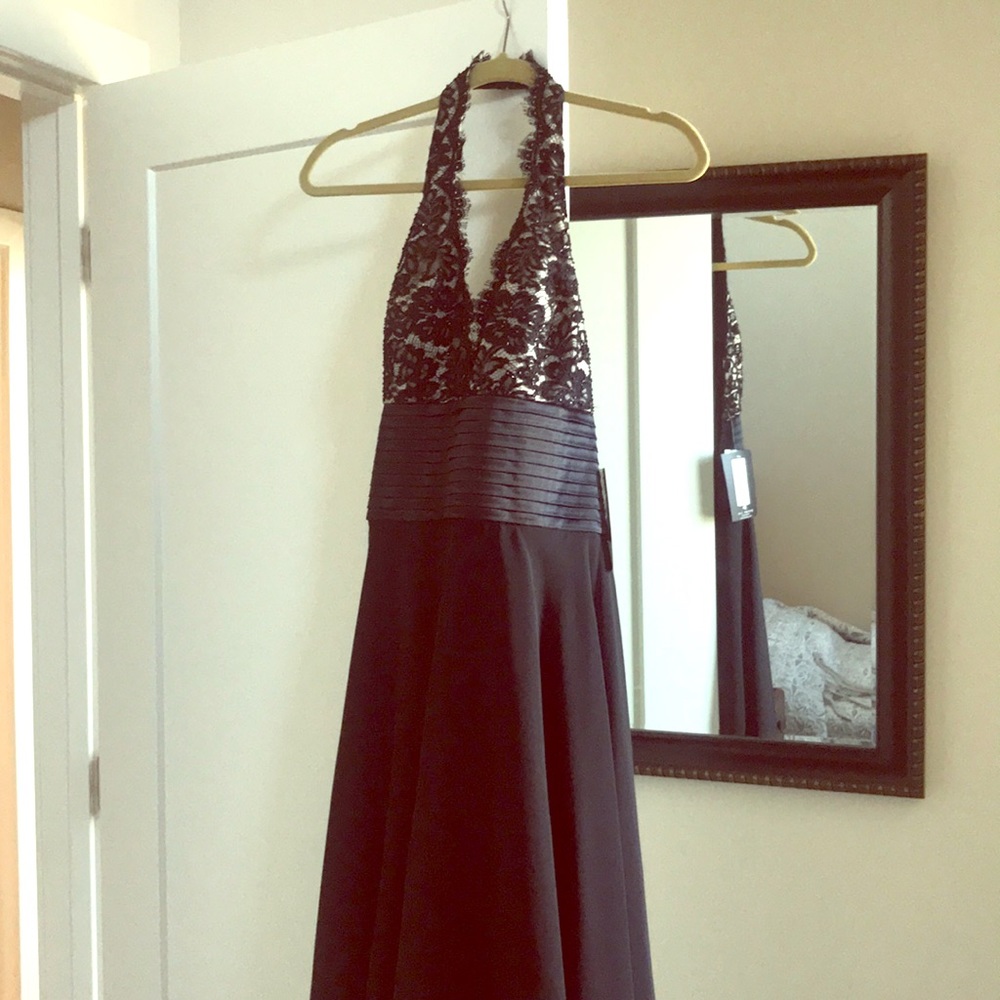 Black halter dress